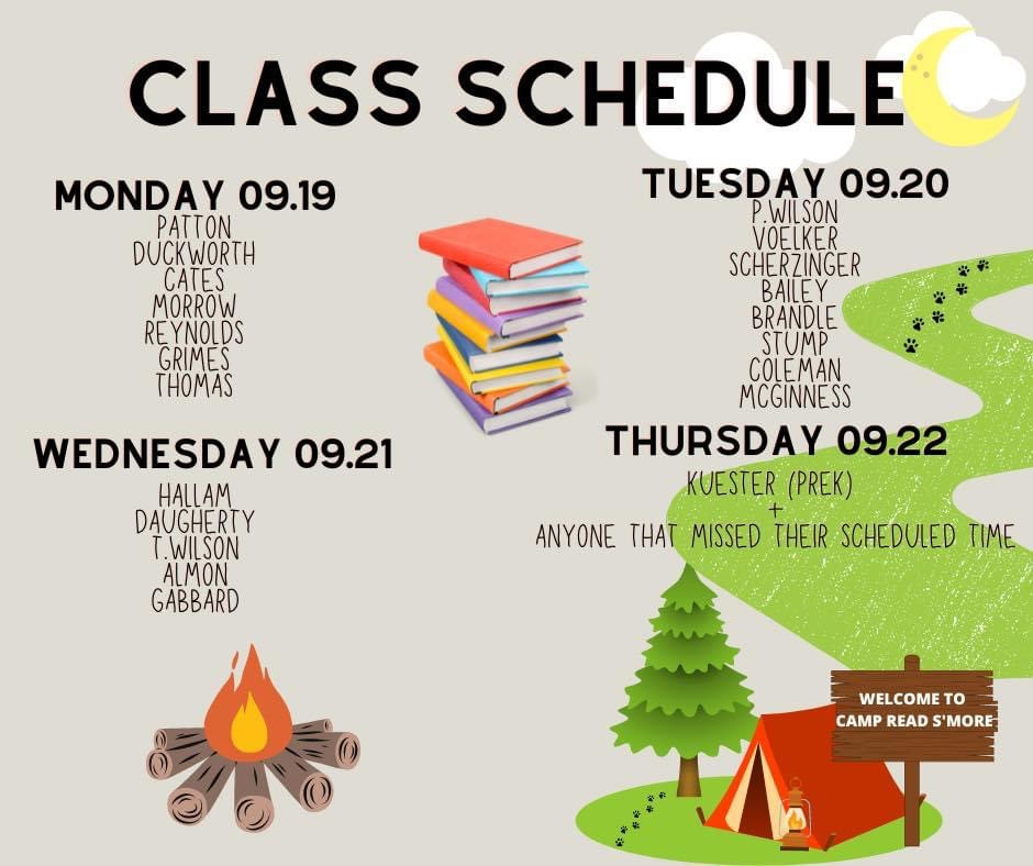Book Fair Class Schedule